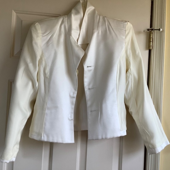A.B.S Vintage Formal Three Button Blazer Ecru SZ 6 - Picture 13 of 16